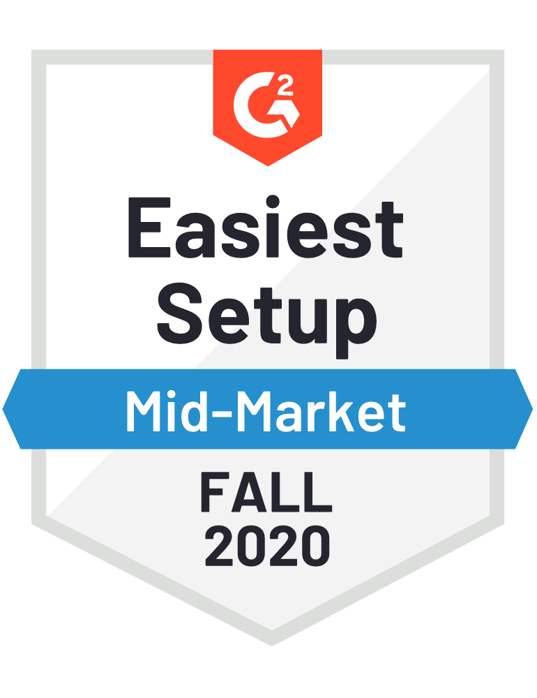Easiest Setup Mid-Market G2 Fall 2020 Badge